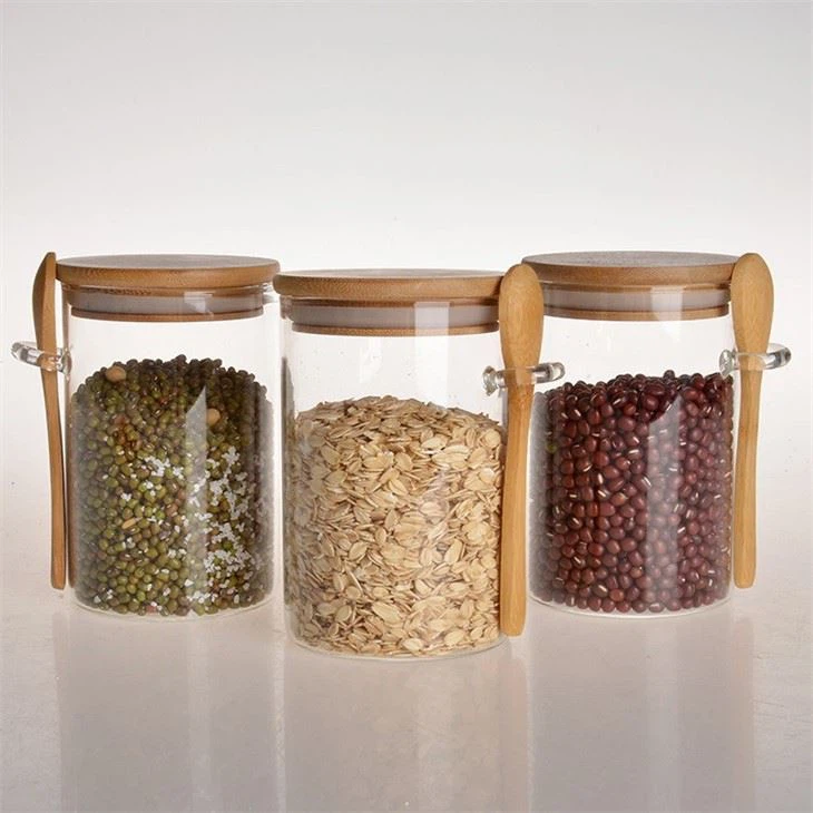 Glass Containers With Bamboo Airtight Lid