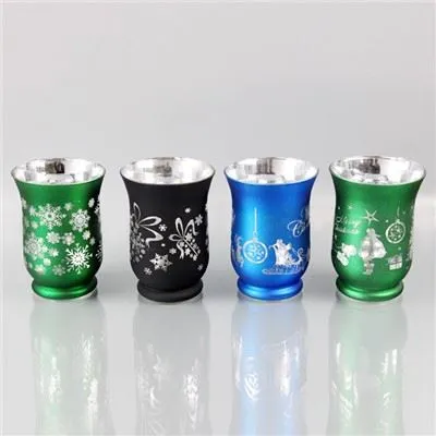 Kalėdų stiklo uragano žvakių laikiklis