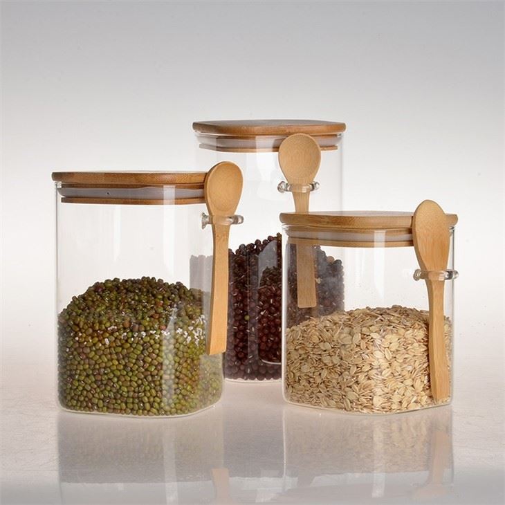 Square Canisters Glass Jars For Food Storage
