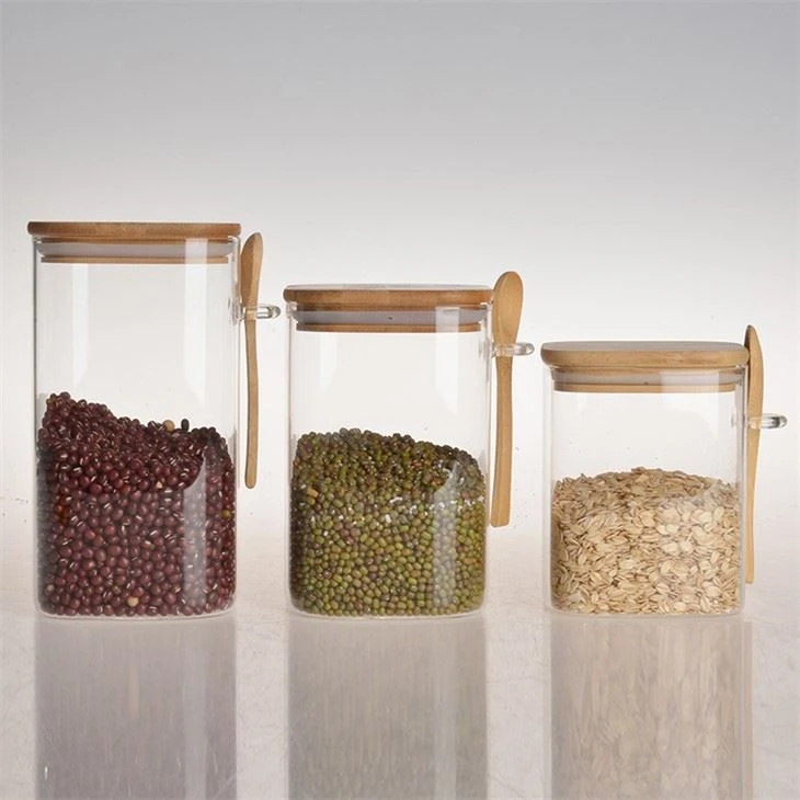 Square Canisters Glass Jars For Food Storage