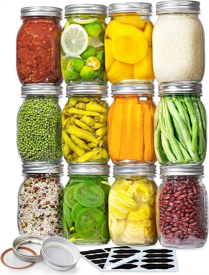 Regular Mouth Glass Mason Jars 16 Oz