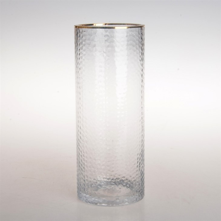 Aukšta tiesi stiklinė vaza